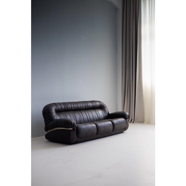 Vintage Brown Three-Seater Leather Sofa, 1970s For Sale - Image 6 of 8
