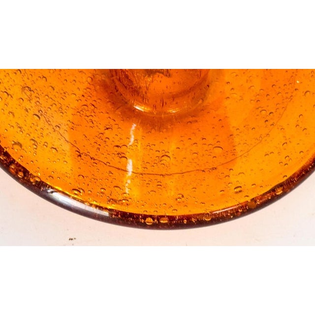 Glass Orange Bubble Glass Candleholders, 1960s, Set of 2 For Sale - Image 7 of 9