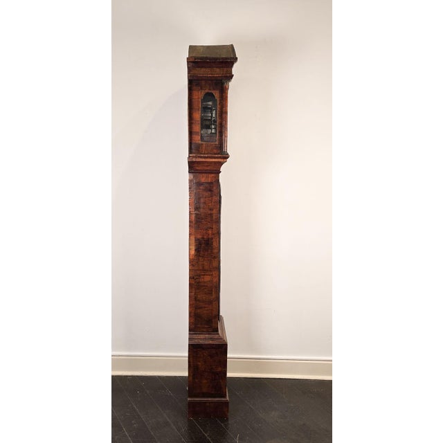 Queen Anne Burl Walnut Long Case Clock by Thomas Perkins For Sale In San Francisco - Image 6 of 12