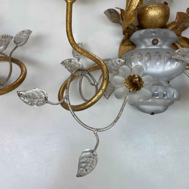 Pair of 1960s Crystal Chinoiserie Wall Sconces Attributed to Sherle Wagner For Sale - Image 9 of 12