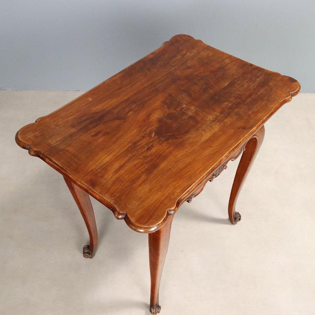 Wood Antique Carved Walnut Desk, Italy, 19th Century For Sale - Image 7 of 9