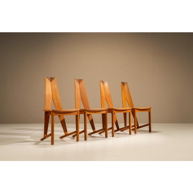 1980s Vintage Model FCH 1A Dining Chairs by Søren Nissen & Ebbe Gehl for Seltz, France, 1980s, Set of 4 For Sale - Image 5 of 14