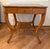 2’-4” x 2’-4”x 2’/4”H warm walnut classic Biedermeier side table w/single drawer.