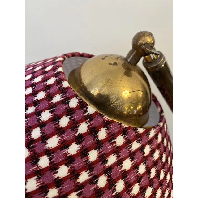 Large Mid-Century Arch Floor Lamp with Fabric Shade, Germany, 1950s For Sale - Image 6 of 11