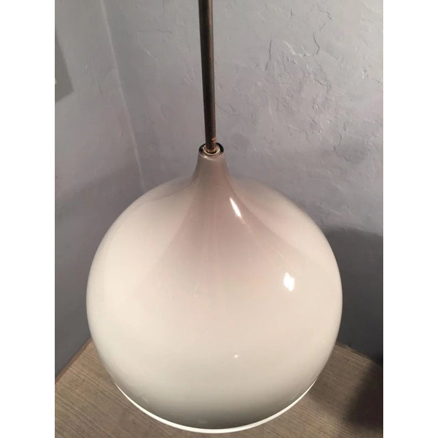 Mid-Century Modern Gray and Milk Glass Ceiling Lamp by Alessandro Pianon for Vistosi For Sale - Image 3 of 9