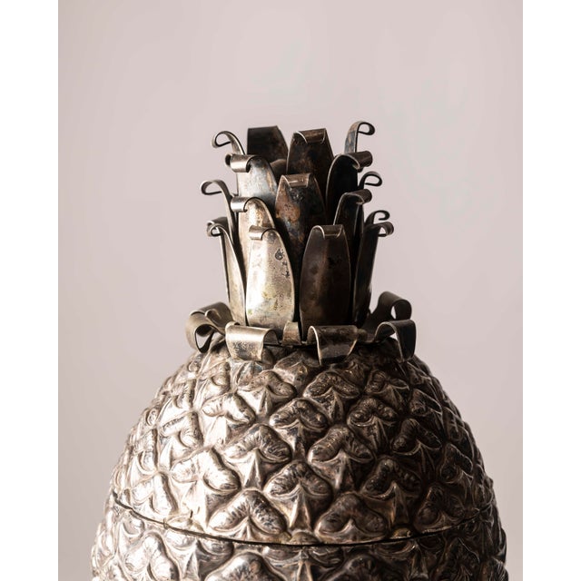Vintage Italian Metal Pineapple-Shaped Ice Bucket, 1970s For Sale - Image 3 of 9