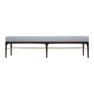 Linear Bench in Dark Walnut and Brass Series 72 by Stamford Modern For Sale