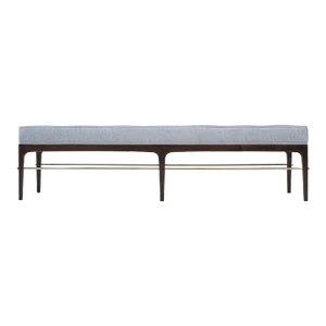 Linear Bench in Dark Walnut and Brass Series 72 by Stamford Modern