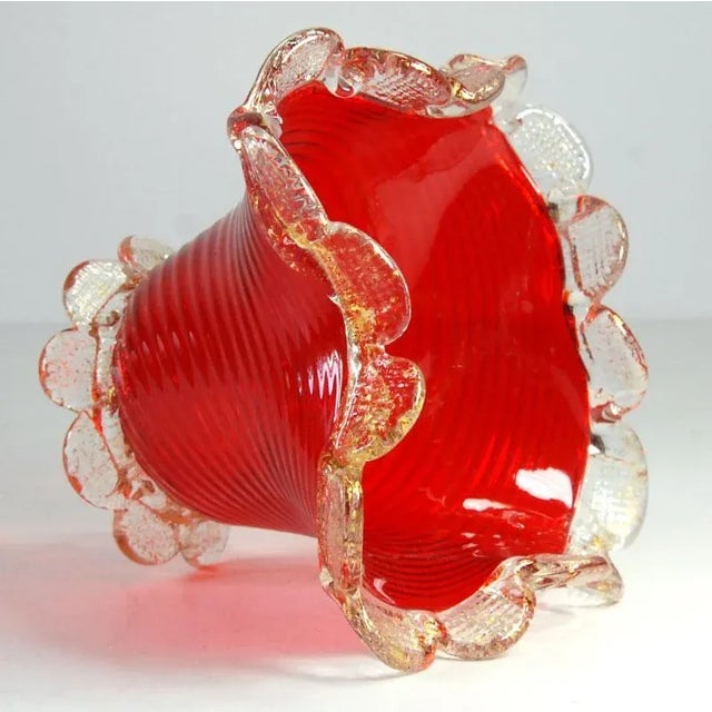 Small Vintage Murano Ribbed Dish, 1930s For Sale - Image 3 of 11