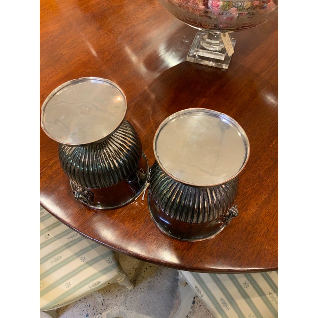 Traditional 19th Century Pair of Silver Plate Wine Coolers With Lion-Mask Ring Handles For Sale - Image 3 of 3