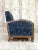 Art Deco Blue Velvet Lounge Chair For Sale - Image 5 of 7