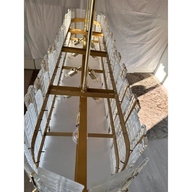 Glass Modern Italian Tropical Gold Murano Glass Chandelier by Simoeng For Sale - Image 7 of 12