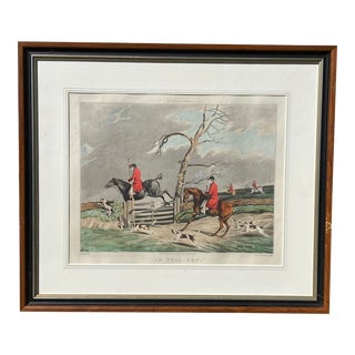 In Full Cry - Exceptional Original 19th C. Equestrian Print on Paper For Sale