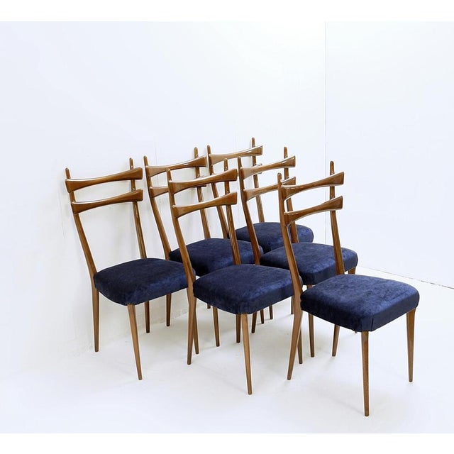 Mid-Century Modern Italian Dining Chairs, Set of 6 For Sale - Image 6 of 8