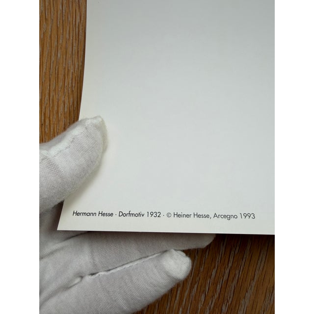 Art print Dorfmotiv (1932) by Hermann Hesse (1877–1962). Produced under copyright Heiner Hesse, Arcegno 1993 and printed...