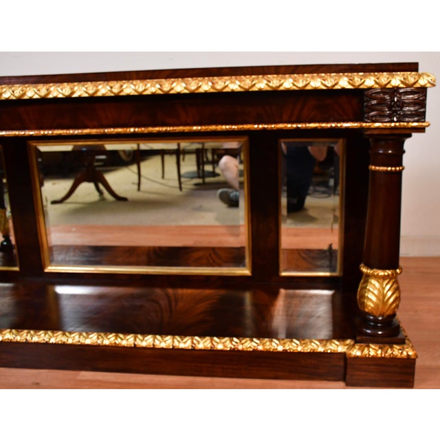 1930s French Empire Crotch Mahogany & Mirror Back Console Table For Sale - Image 10 of 18