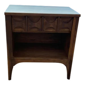 1960s Mid-Century Solid Walnut Nightstand