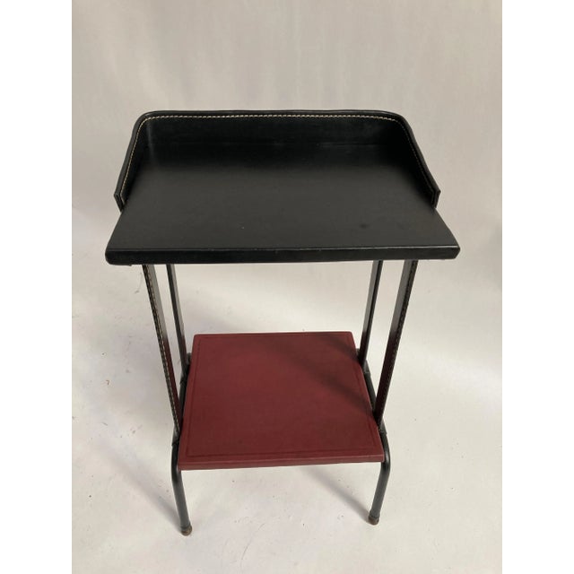 Leather-Covered Nightstand by Jacques Adnet For Sale - Image 6 of 8