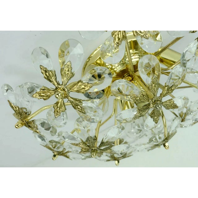 Mid-Century Modern Crystal Glass & Brass Gold Plated Lamp by Christoph Palme for Palwa, 1970s For Sale - Image 3 of 12
