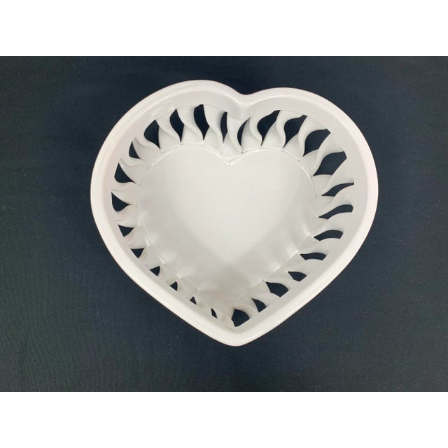 Farmhouse Vintage Handmade Italian Heart Shaped Bowl For Sale - Image 3 of 12