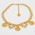 Louis Feraud Paris Choker Necklace Gilt Metal With Brand Logo Charms For Sale - Image 4 of 9