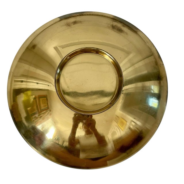 Vintage Pique Assiette Gold, Brown Mosaic 12" Brass Bowl. For Sale - Image 4 of 5