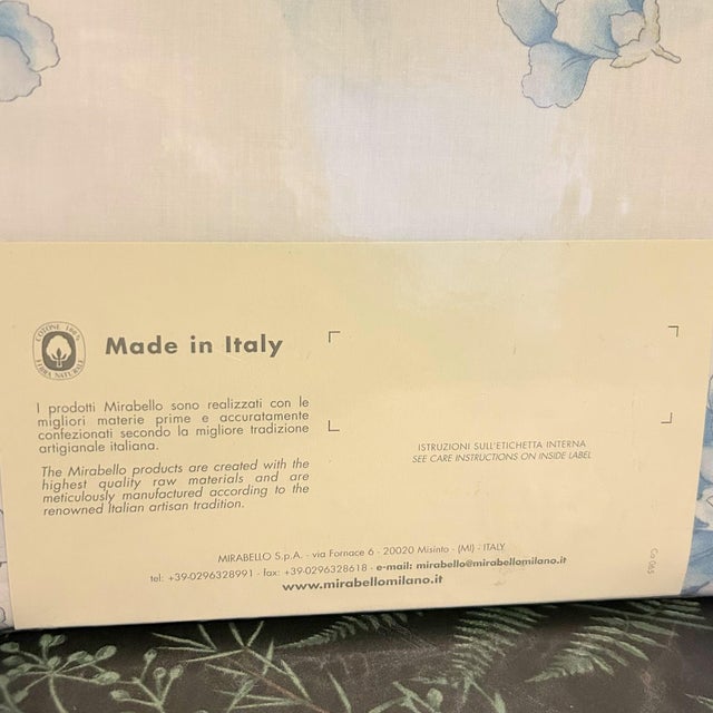 White Vintage Mirabello 200 Thread Count 100% Cotton Percale Floral Queen Sheet Set For Sale - Image 8 of 10
