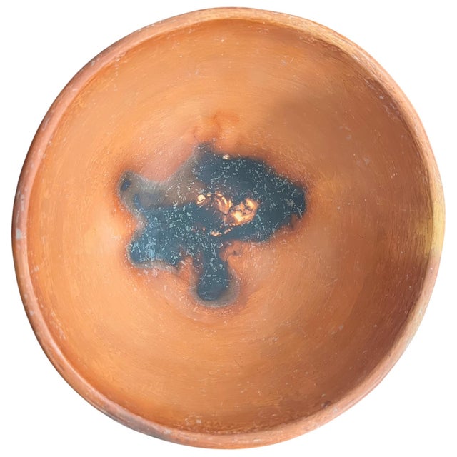 Contemporary Handmade Signed Terracotta Bowl / Primitive Studio Pottery Vessel For Sale - Image 3 of 9