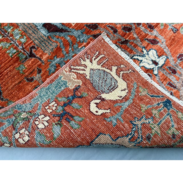 Pictorial Peacock Tree of Life Natural Dye Wool Rug, 2'9" X 4'2" For Sale - Image 17 of 17