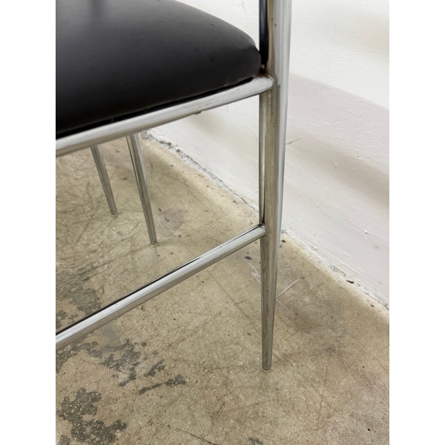 Otto Gerdau Chrome and Black Naugahyde Dining Chairs Circa 1960s - Set of Four For Sale - Image 13 of 18