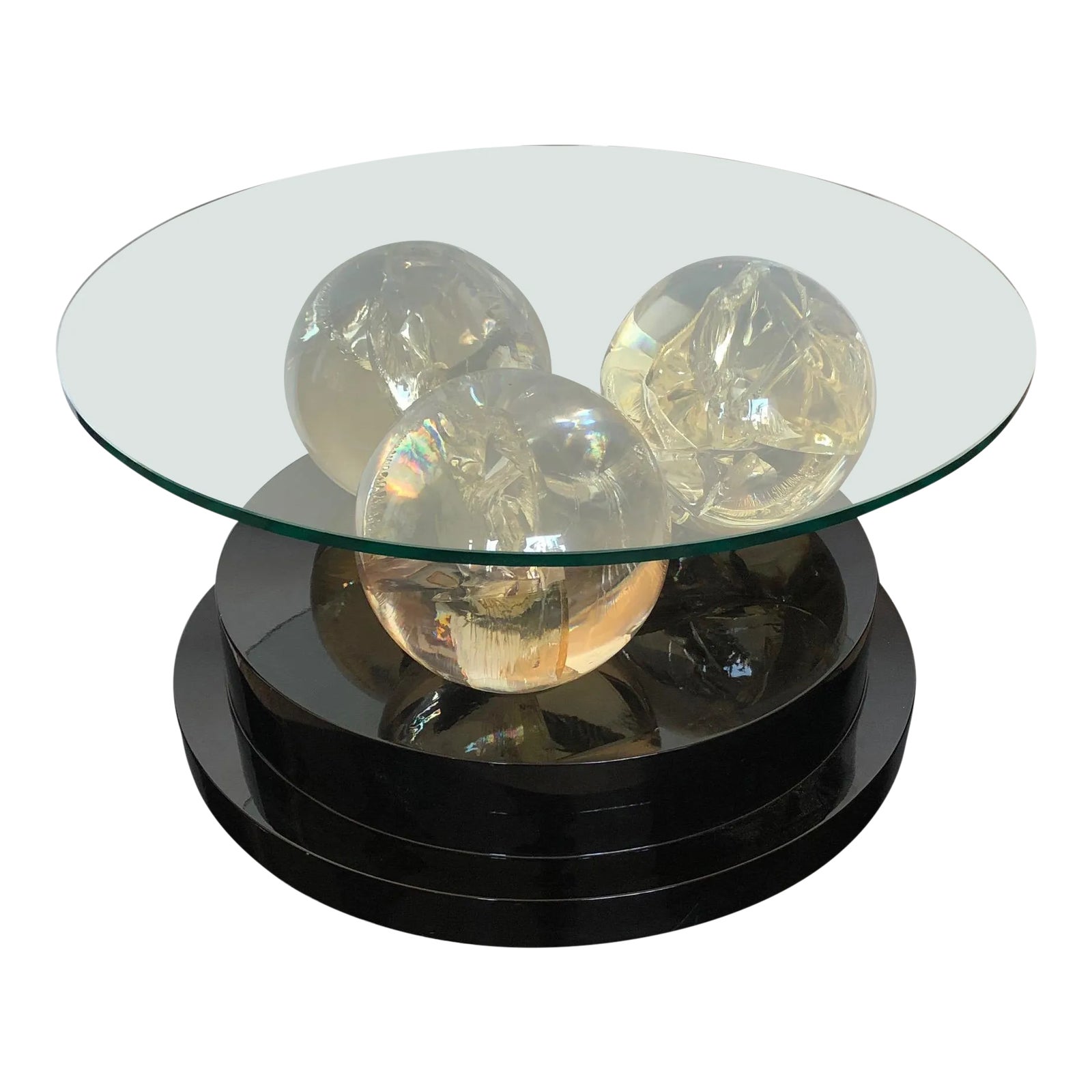 1980s Art Deco Spherical Coffee Table | Chairish