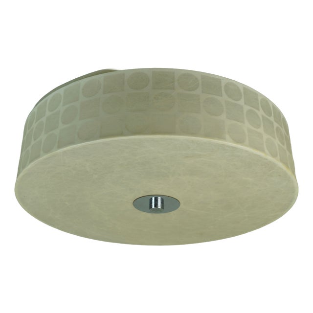 Mid-Century Modern Cocoon Ceiling Lamp with Op Art Pattern by Fritz Wauer for Goldkant Leuchten For Sale