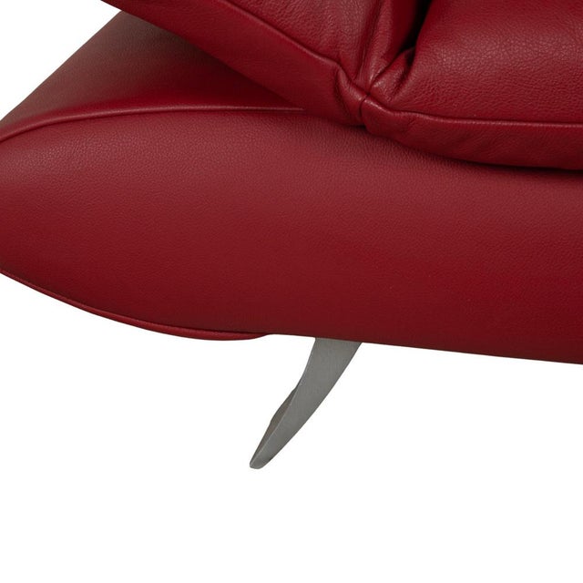 Leather Armchair in Red with Manual Function by Koinor Rossini For Sale - Image 9 of 17