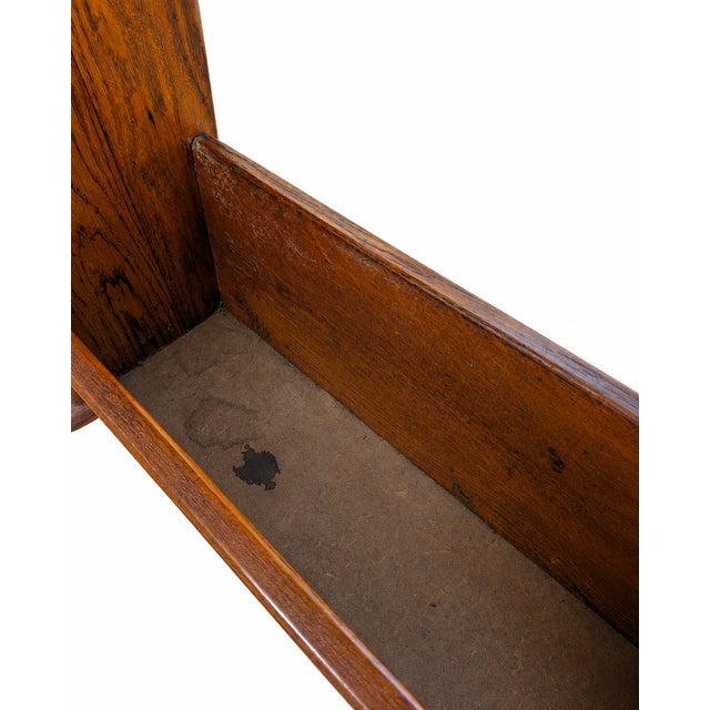 Serving Trolley in Oak Wood with Black Tile Top and Wheels, 1950s For Sale - Image 9 of 10