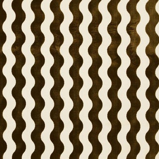 Schumacher The Wave Velvet Fabric in Chocolate For Sale