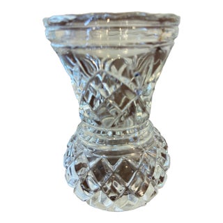 Vintage Pressed Glass Etched Toothpick Holder For Sale