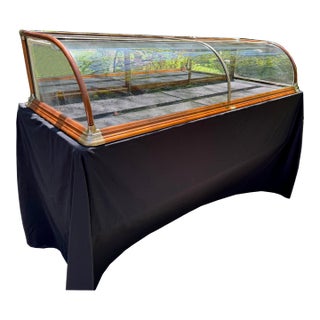 Early 20th Century Curved Glass Display Case For Sale