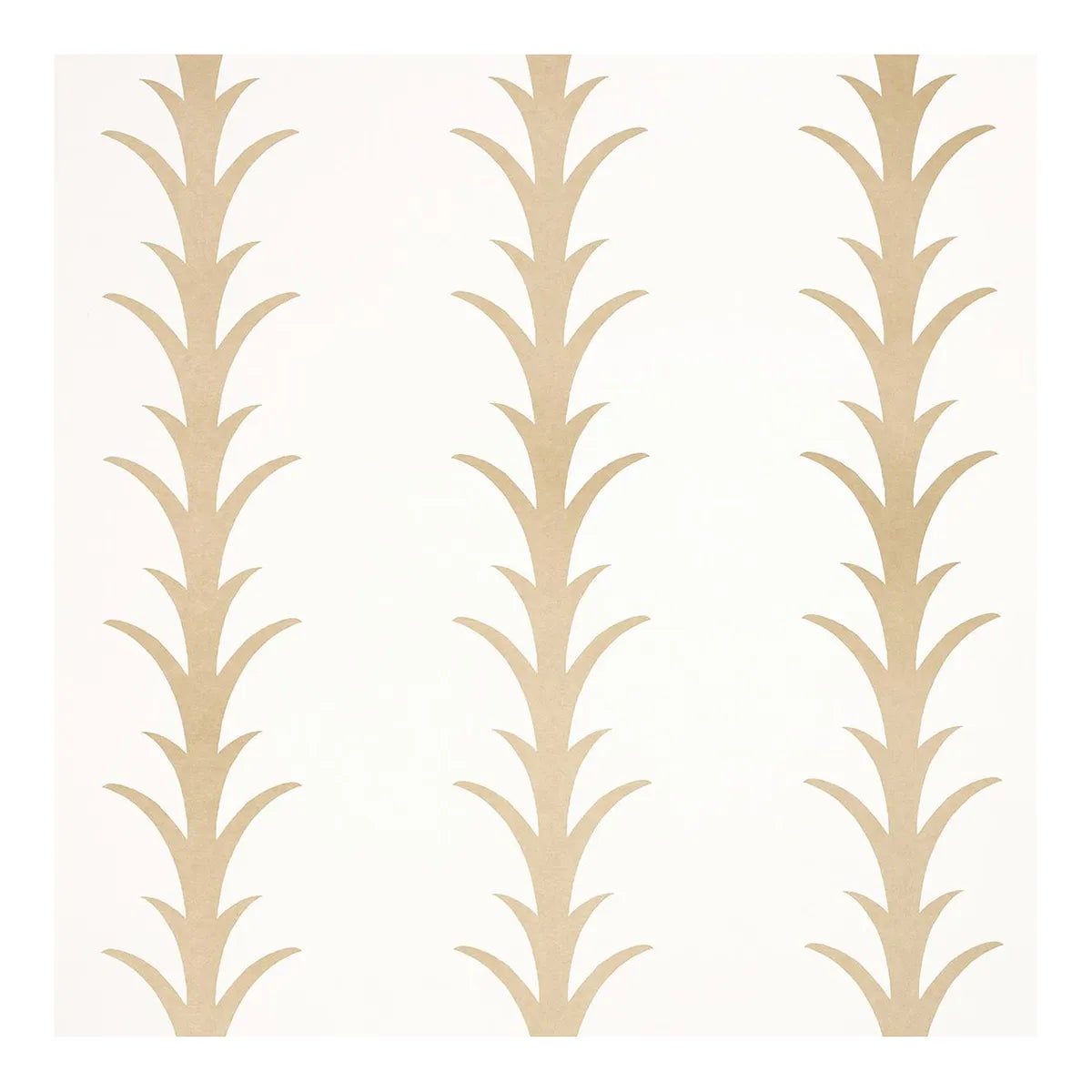 Schumacher x Celerie Kemble Acanthus Stripe Wallpaper in Gold on Ivory