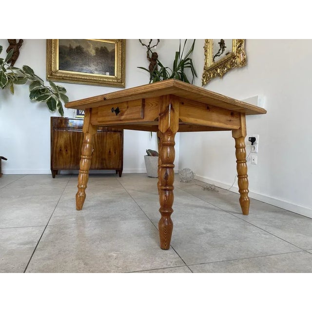 Farmers Side Table in Pine For Sale - Image 5 of 6