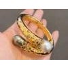 Bochic "Orient" Vintage South Sea Pearl & Sapphire Bangle - 18K Gold & Silver For Sale - Image 16 of 18