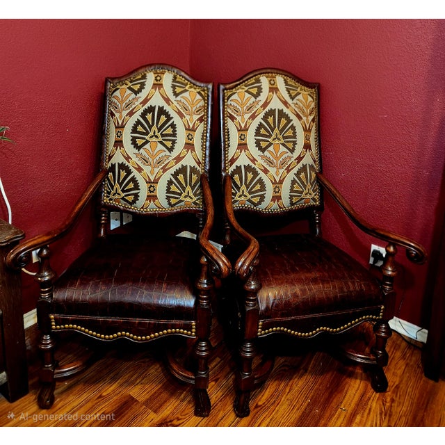 Selling a beautiful set of two luxury chairs. King throne chairs are tall, sit deep and are heavy. The chairs are carved...