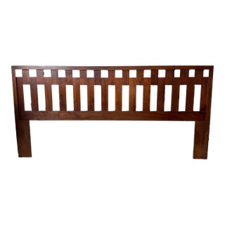 Vintage 1970s Lane Altavista Brutalist Staccato Rosewood and Walnut Headboard in King by Paul McCobb For Sale