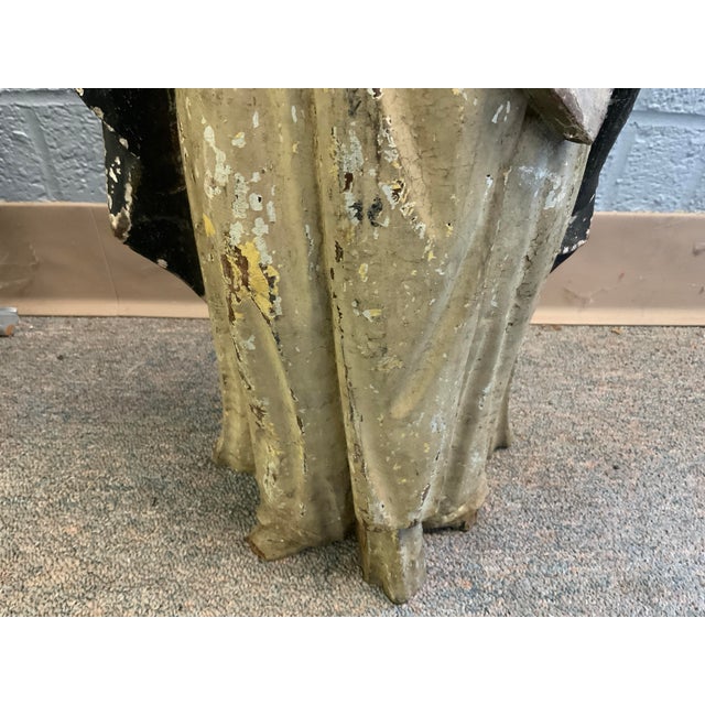 Tan 19th Century Antique Standing Santos Figure Wood Carved For Sale - Image 8 of 15