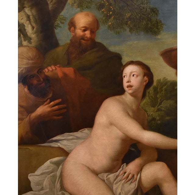 Giovanni Segala, Susanna and the Elders, 1700, Oil on Canvas For Sale - Image 10 of 15