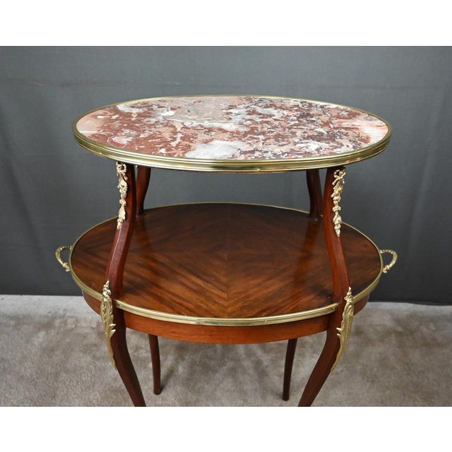 Wood Louis XV Style Mahogany Veneer Tea Table, Early 20th Century For Sale - Image 7 of 18