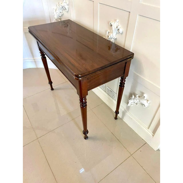 Antique George III Quality Mahogany Fold over Tea Table For Sale - Image 6 of 11