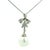 Traditional Vintage Platinum Diamond and 18mm Baroque Pearl Drop Necklace For Sale - Image 3 of 11