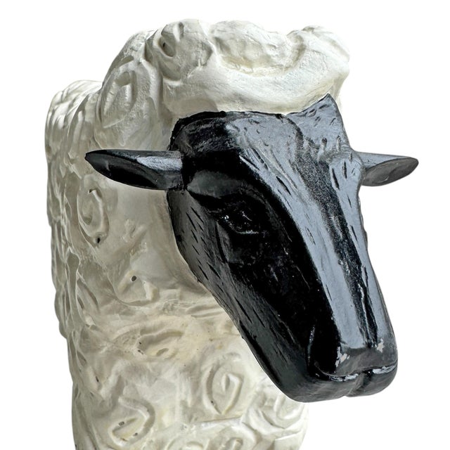 1980s Pair of Stephen Huneck Sheep Sculptures For Sale - Image 5 of 12