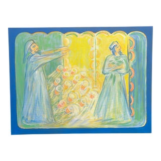 Pastel Figurative Acrylic Painting by Molly Schiff For Sale