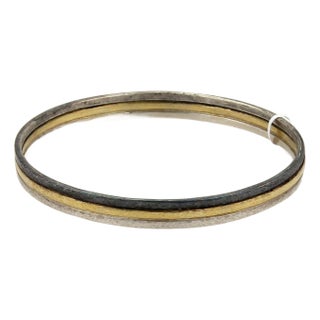 Gurhan Skittle Sterling Silver & 24k Gold Overlay Bangle Bracelet For Sale